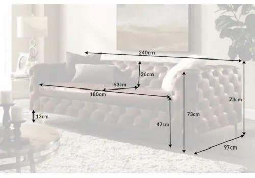 Sedacia súprava 40464 240cm Modern Barock Antik Hnedá  - Komfort-nábytok