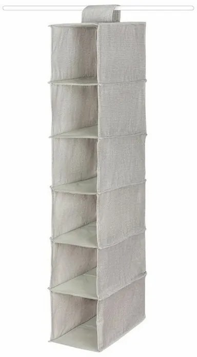 Závesný organizér na oblečenie 30 x 18 x 94 cm, sivá