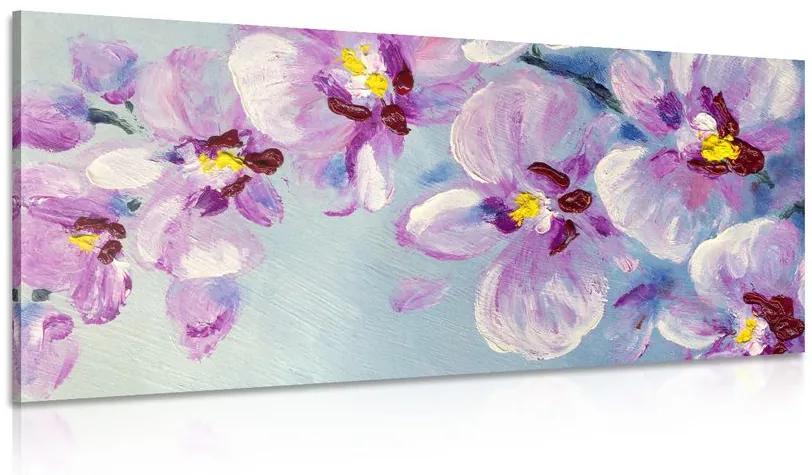 Obraz romantické fialové kvety Varianta: 100x50