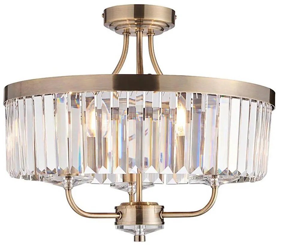 Endon 102506 - Prisadený luster CHESTERFIELD 3xE14/6W/230V pr. 45 cm mosadz