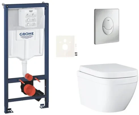 Závesný wc set do ľahkých stien / predstenová montáž GROHE Euro Ceramic SIKOGRSEUSAP00