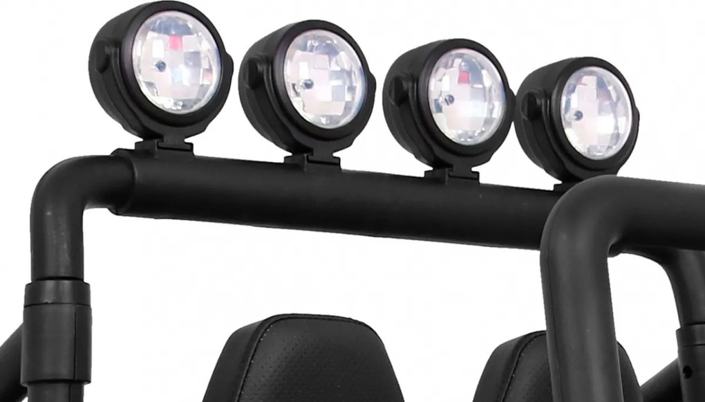 Ramiz Terénna bugina Strong pre deti modrá + pohon 4x4 + diaľkové ovládanie + nosič batožiny + rádio MP3 + LED