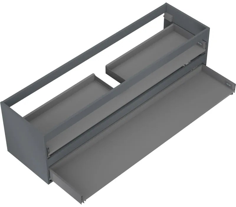 Mexen Box-A, závesná skrinka 160 cm, 2 zásuvky, grafitová matná, 91AX0-1600-470-2-66