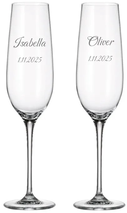 Dekorant Svadobné poháre na šampanské Carattere 270 ml 2KS