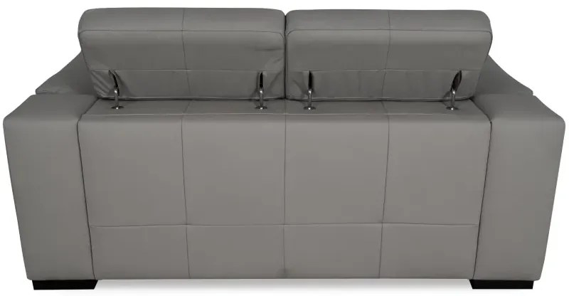 Moderná kožená pohovka LOREN II (2P), sivá (madras - 128 grey)