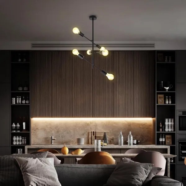 B.K. Licht 1344 - Luster na tyči 6xE27/60W/230V