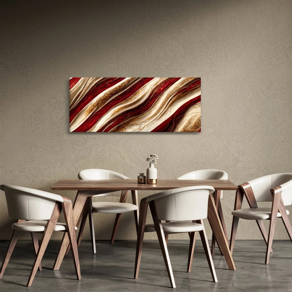 Obraz - Zlato - biela textúra (120x50 cm)