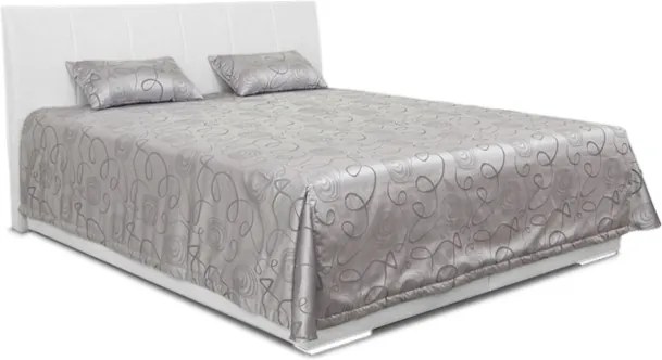 DREVONA Manželská posteľ biela koženka 160 cm LIPARI 2, M01