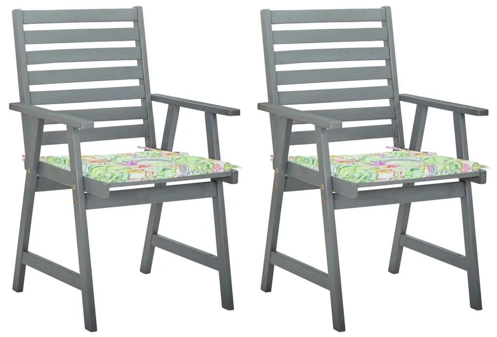 Záhradné jedálenské stoličky s vankúšmi 2 ks akáciový masív 3064413