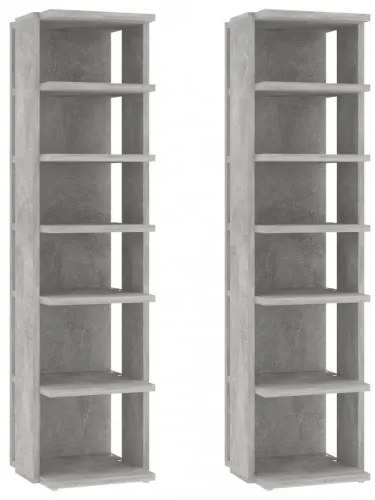 vidaXL Skrinky na topánky 2 ks betónové sivé 25x27x102 cm-