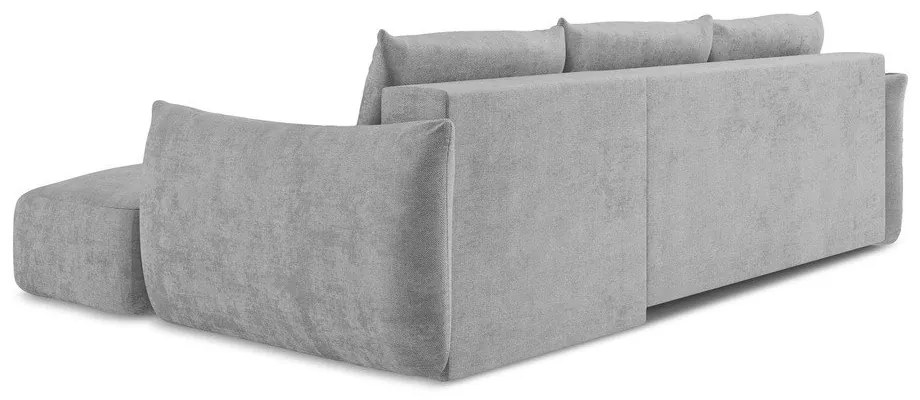 Svetlosivá ženilková rozkladacia rohová pohovka (pravý roh/s leňoškou) Leila – Makamii