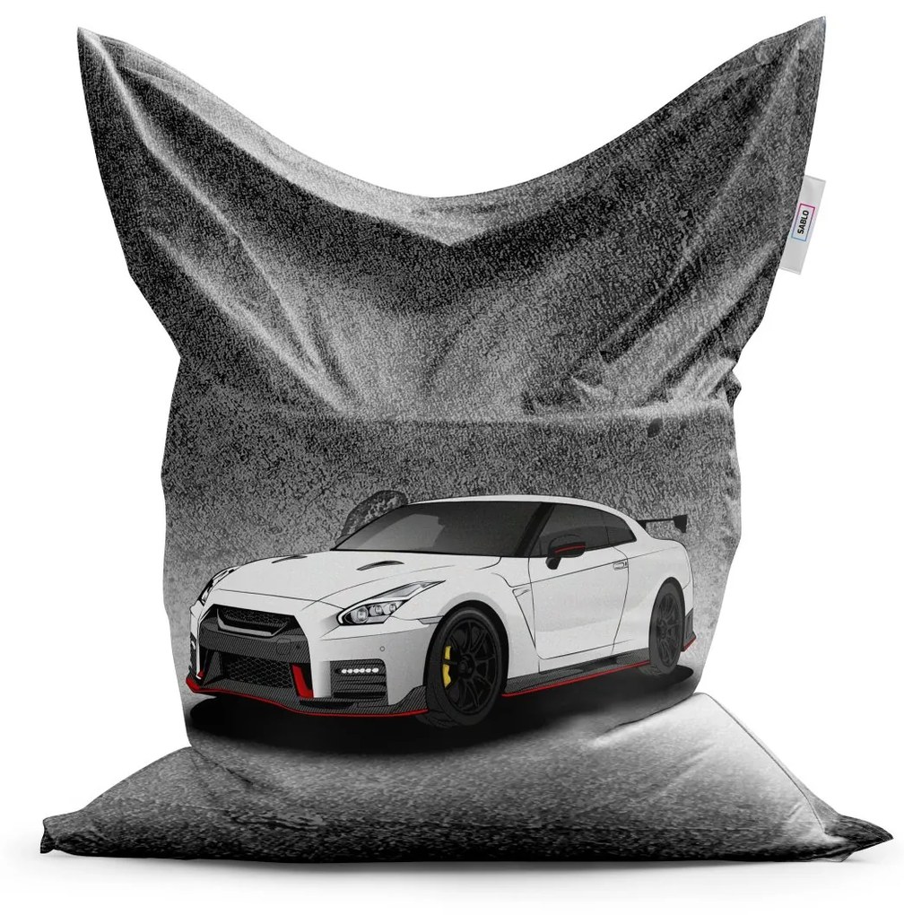 Sablio Sedací vak Nissan GTR 35 Sivý - 150x100 cm