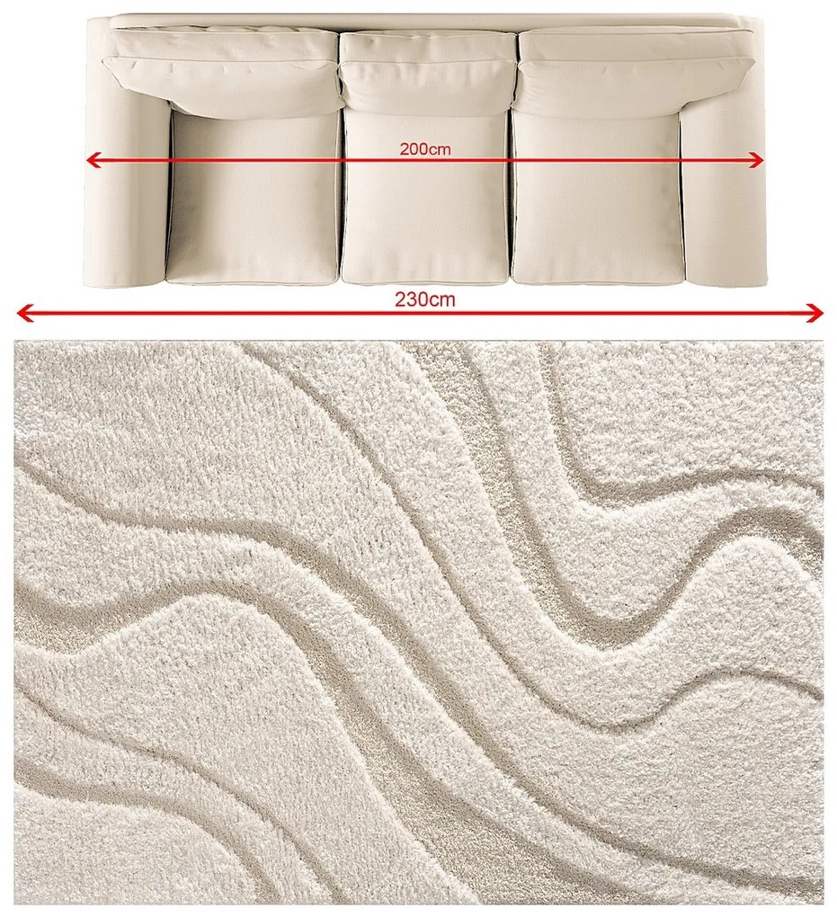 Koberec Relief cream 160x230 cm