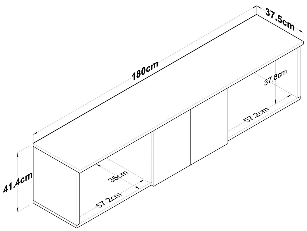 Nástenná polica EA114 orech/biela