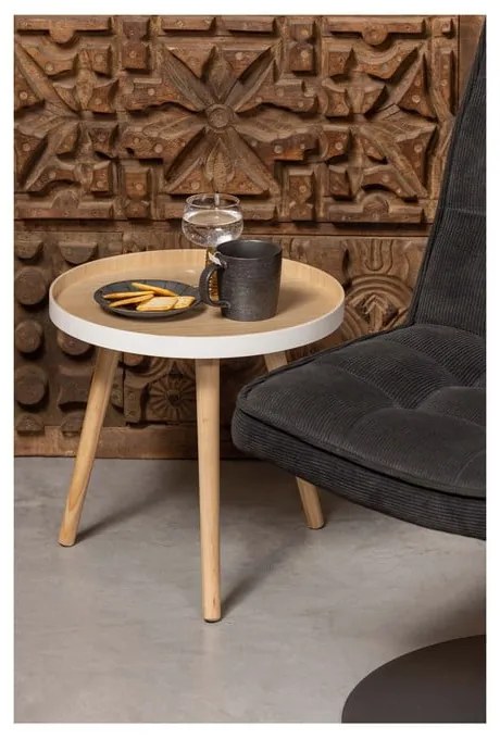 Odkladací stolík s bielym detailom WOOOD Sasha