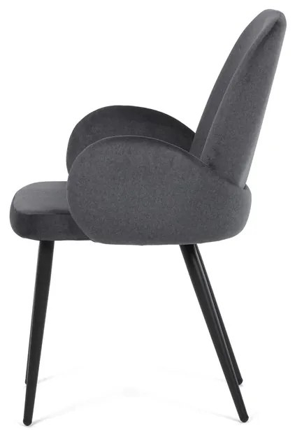Autronic BONTEC Jedálenská stolička, šedá, zamatová látka, DCL-X7129 GREY2 Farba: Šedá
