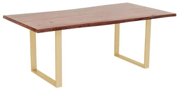 Harmony jedálenský stôl 180x90 cm tmavohnedý / mosadz