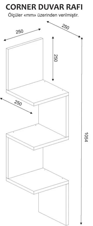 Biela nástenná knižnica s policami Corner