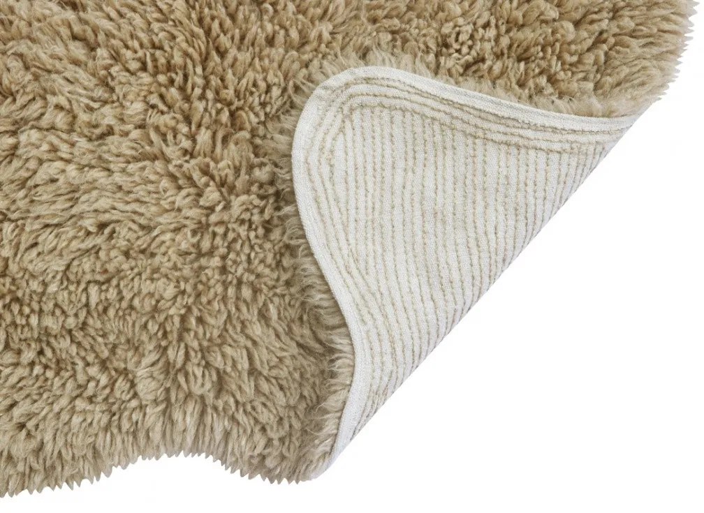 Vlnený koberec Woolly - Sheep Beige, 75x110 tvar kožušiny, béžová, obývacia izba, Lorena Canals