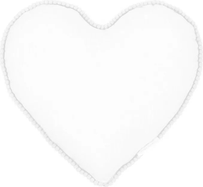 Mini Boho vankúš srdca s bublinkami biely 38 cm