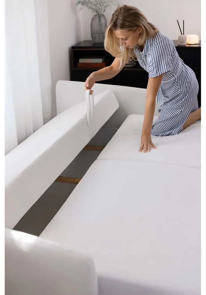 Sivá menčestrová rozkladacia/s úložným priestorom pohovka 215 cm Bjork – Bonami Selection