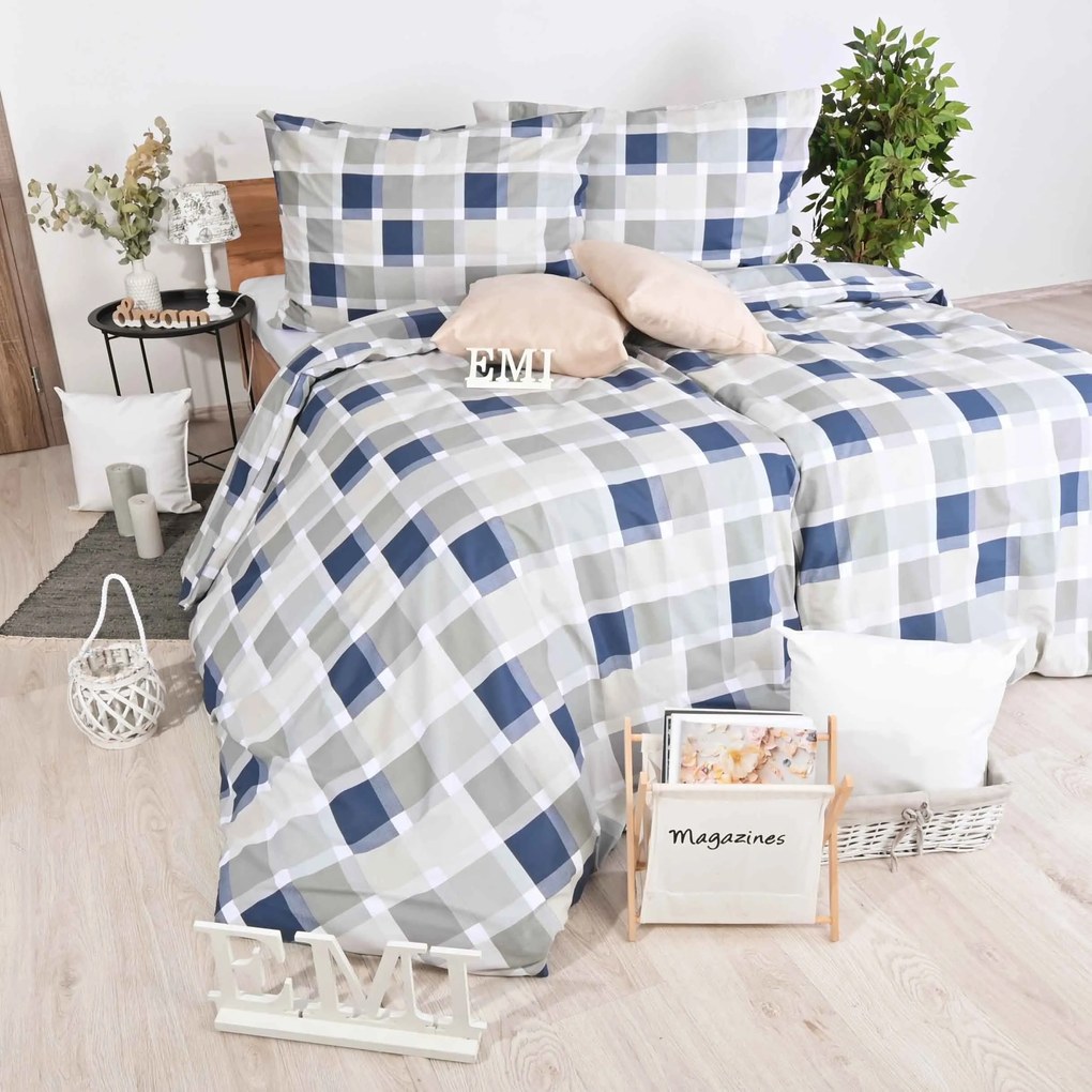 Obliečky bavlnené Saphir EMI: Štandardný set jednolôžko obsahuje 1x 140x200 + 1x 70x90