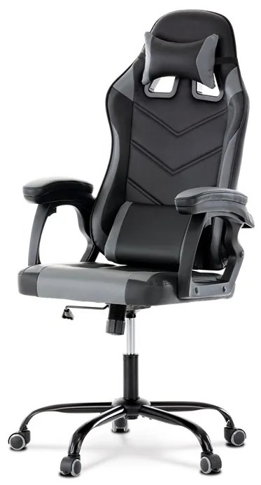 Autronic BONTEC Herné kreslo, hojdací mechanizmus, šedá ekokoža, KA-L626 GREY Farba: Červená