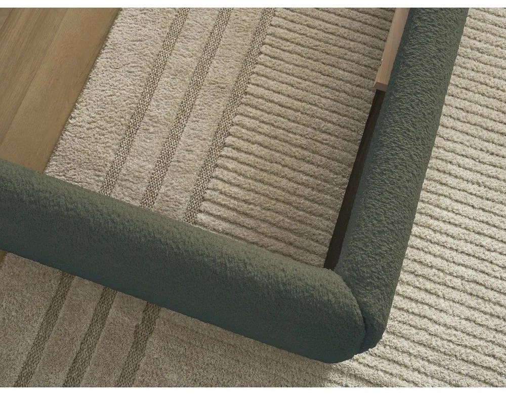 Tmavozelená čalúnená dvojlôžková posteľ s úložným priestorom/bez čela s roštom 160x200 cm Inera – Bobochic Paris