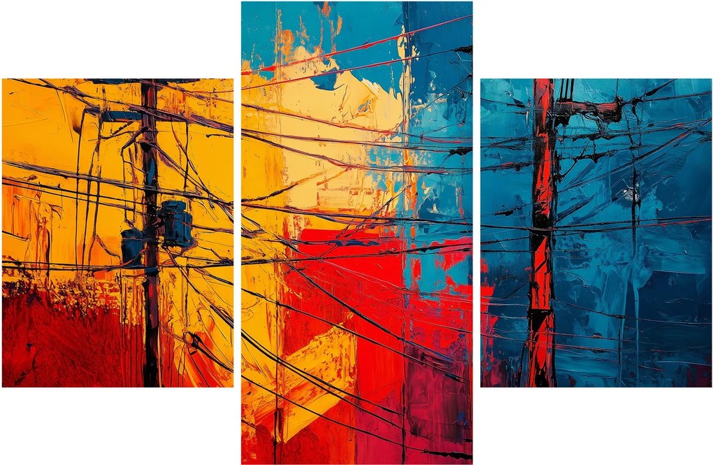 Obraz - Abstraktné elektrické vedenie (90x60 cm)
