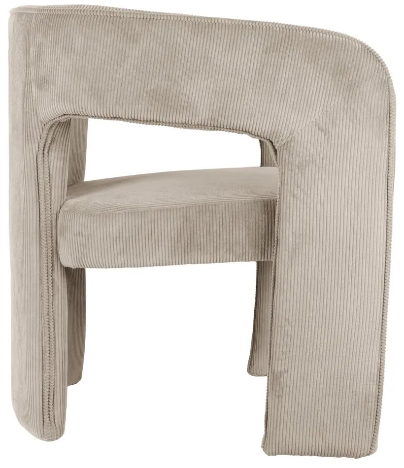 Béžové menčestrové kreslo Vigor – Leitmotiv