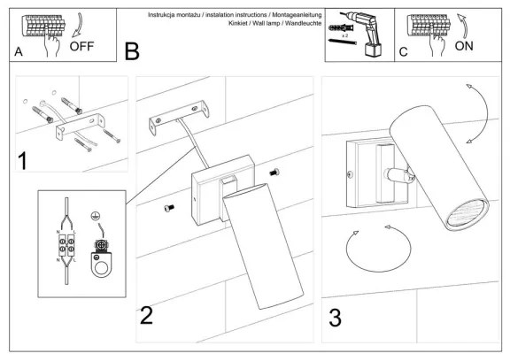 Nástenné bodové svietidlo DIREZIONE 1xGU10/40W/230V biela