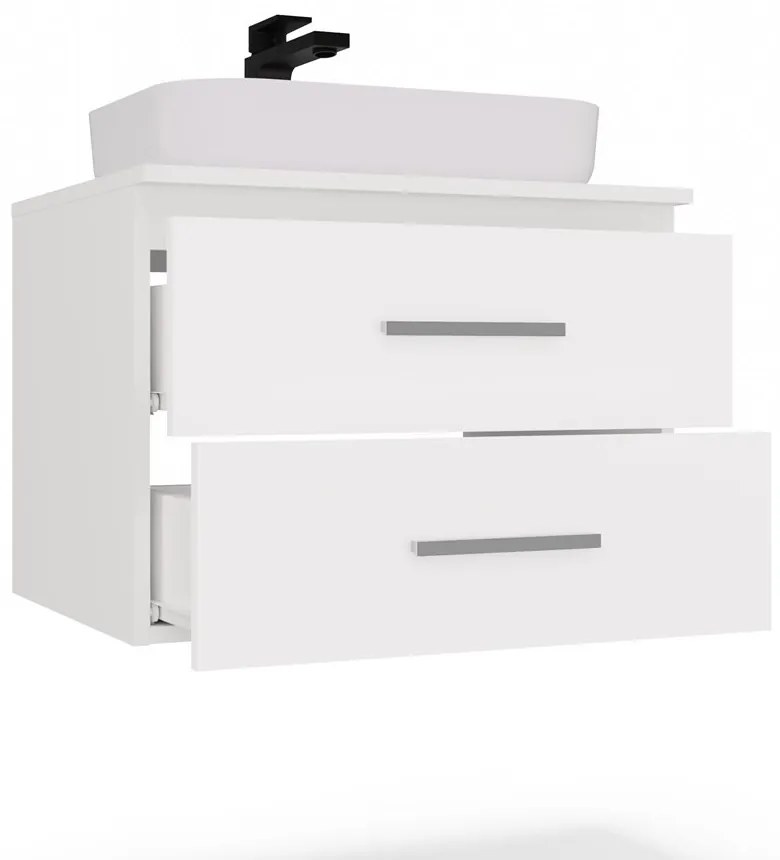 Závěsná skříňka pod umyvadlo s deskou NEL 2S 60 cm bílá