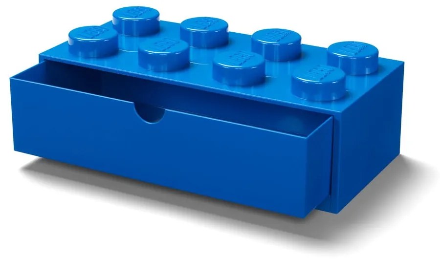 Modrý stolový box so zásuvkou LEGO®, 31 x 16 cm
