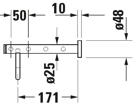 Duravit 99251000 - Nástenný vešiak na uteráky D-CODE 65 cm lesklý chróm