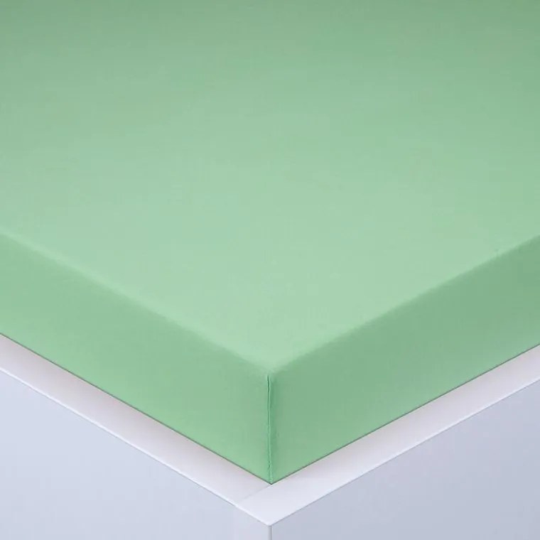 Napínacia plachta na posteľ jersey EXCLUSIVE svetlo zelená 90 x 200 cm