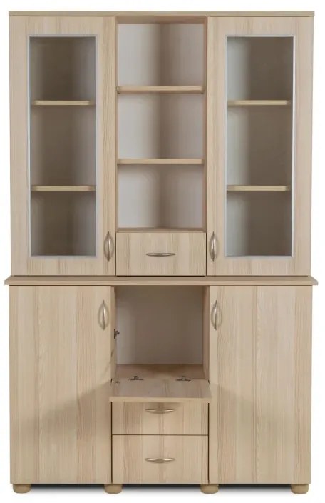 Zostava Pierot hladká, akacie (U7 satyna, sklo číre bez lepení)