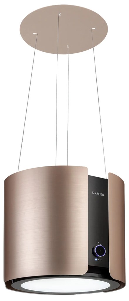 Klarstein Skyfall, digestor, 45 cm, ostrovčekový, 402 m³/h, LED, nehrdzavejúca oceľ, zlatý