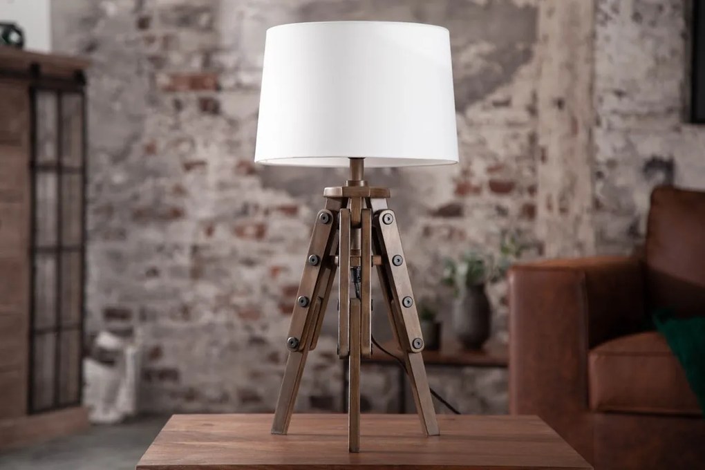 Dizajnová stolová lampa Dawson, 60 cm, biela