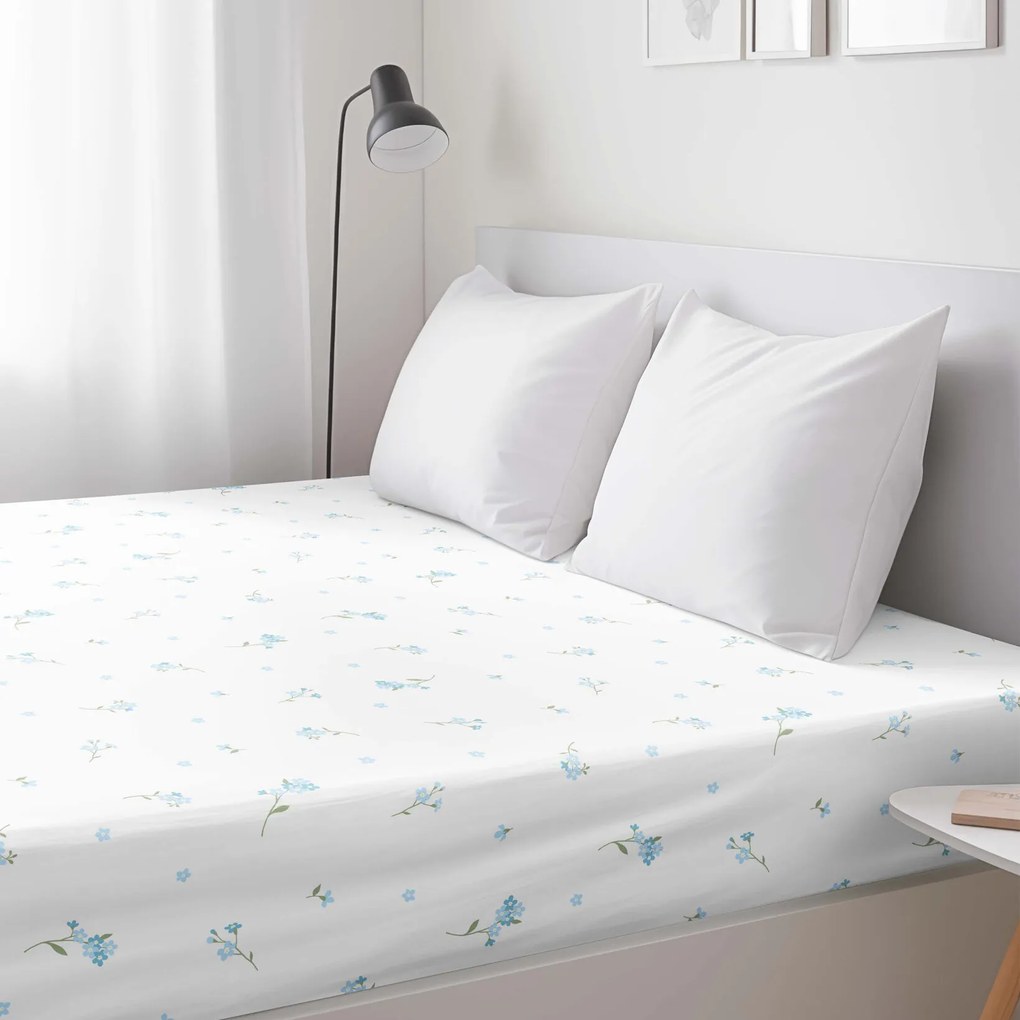 Goldea bavlnená napínacia plachta - nezábudky 160 x 200 cm