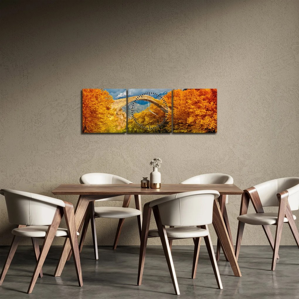Obraz - Konitsa most (s hodinami) (90x30 cm)