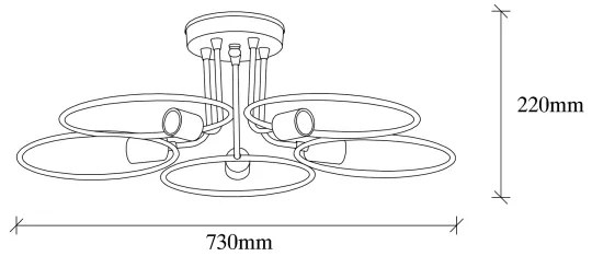 Prisadený luster CIRCLE 5xE27/40W/230V