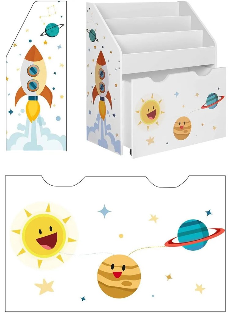 Detská knižnica KIDS 62,5x29,5x70 cm biela