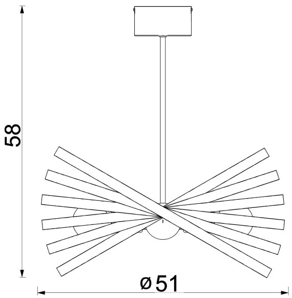 Luster na tyči SPARKLE 4xE27/15W/230V mosadz