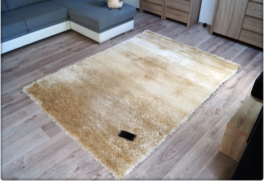 Dekorstudio Krémový Shaggy koberec LUREX s lesklým vlasom Rozmer koberca: 120x170cm