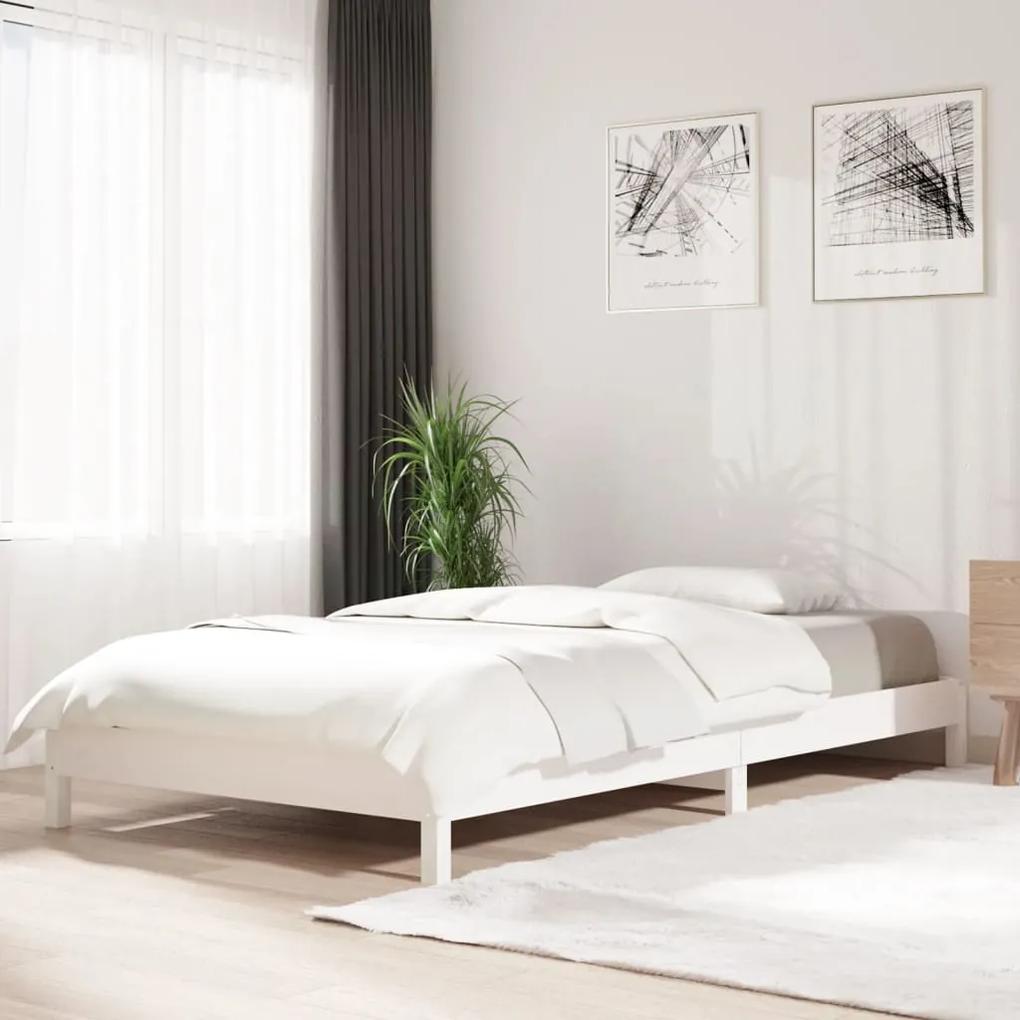 vidaXL Stohovateľná posteľ biela 75x190 cm borovicový masív