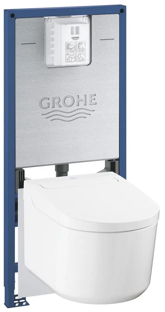 GROHE Rapid SLX 4v1 - prvok pre závesné WC, stavebná výška 113 cm, s prípojkou elektriny + závesný elektronický bidet s keramikou Sensia + súprava pre tlmenie hluku, 36509SH0