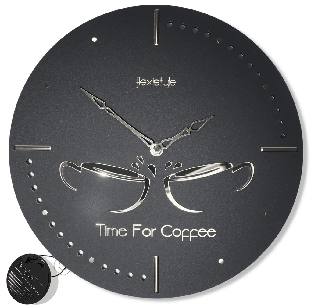 Nástenné hodiny Silver Cups Flexistyle z122, 30cm čierna