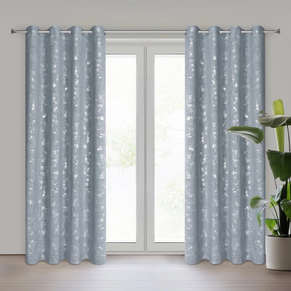 ZÁVES NA KRÚŽKOCH SOLANA 140X250 CM SVETLOMODRÁ