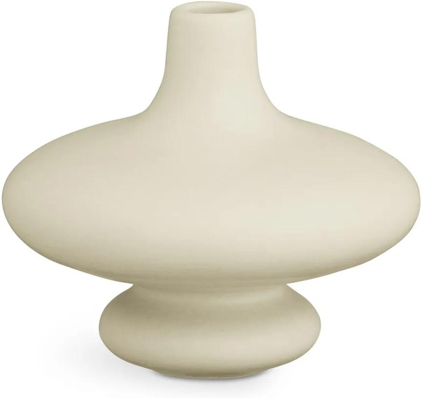 Krémovobiela keramická váza Kähler Design Kontur, výška 14 cm