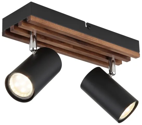 Globo 57909-2 - Bodové svietidlo KAYDEN 2xGU10/25W/230V čierna